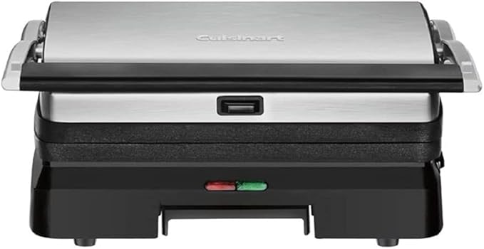 Cuisinart GR-11P1 Griddler 3-in-1 Grill and Panini Press, Silver