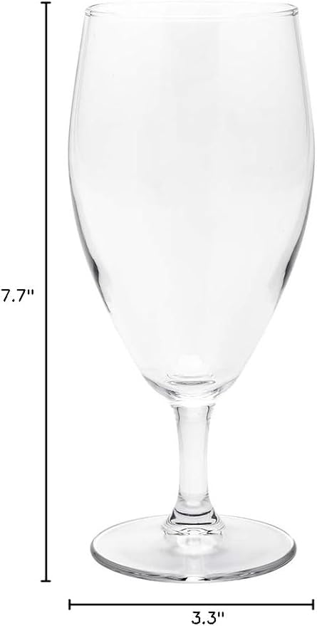 Restaurantware Cascata 16 Ounce Iced Tea Glasses Set Of 6 Tempered Clear Drinking Glasses - Chip-Resistant Fine-Blown Glass Tea Glasses Dishwasher-Safe Drinking Glasses For Water Or Iced Tea