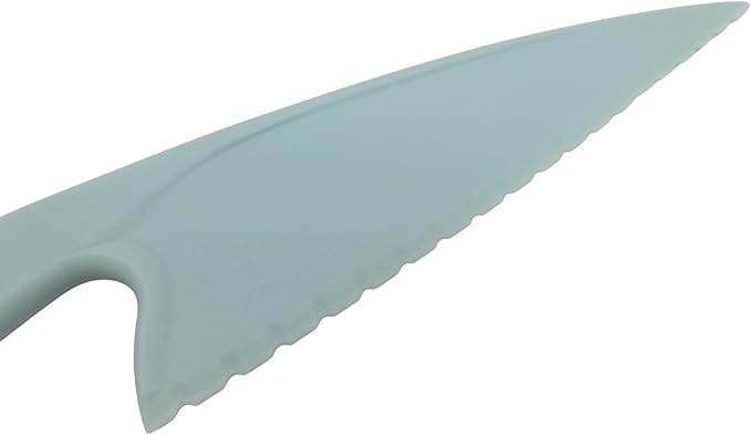 Handy Housewares Lettuce Knife, 11.5" Nylon Cake Knife, Serrated Blade for Cutting Veggies, Fruit, Cake, Bread and More - Random Color (1-Pack)