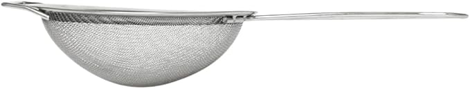 TrueCraftware- 8-Inch Single Mesh Strainer Stainless Steel with Frame and 3/4" Support Handle- Kitchen Utensil Food Strainer Skimmer Spoon for Cooking Sieve Sifters Rice Quinoa Pasta Fruits Vegetable