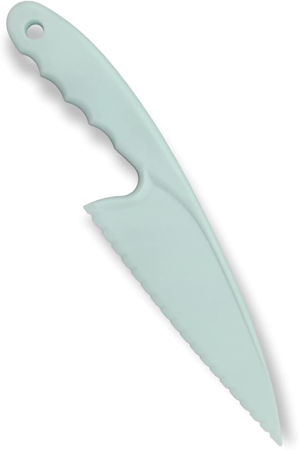Handy Housewares Lettuce Knife, 11.5" Nylon Cake Knife, Serrated Blade for Cutting Veggies, Fruit, Cake, Bread and More - Random Color (1-Pack)