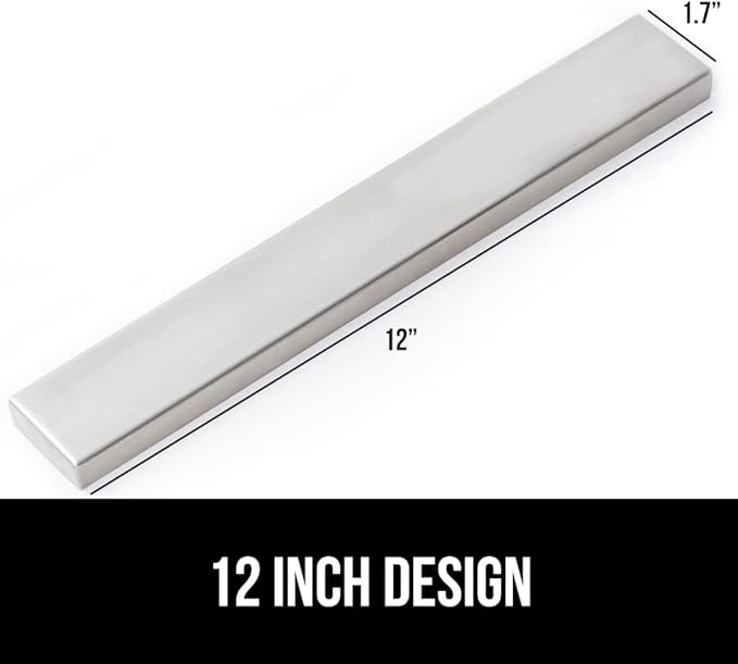 GORILLA GRIP Stainless Steel Magnetic Knife Holder for Wall, Magnet Bar for Knives, Tools, Supplies, Heavy Duty Metal Strip Holds Up to 6 lbs, Kitchen Organizer, 12 in, Non-Adhesive, Drilling Required