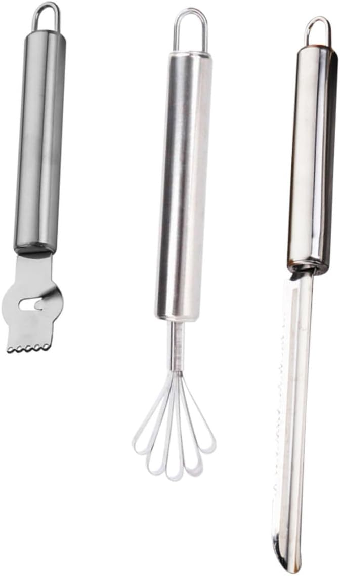 Happyyami Stainless Steel Fruit Peeler Set 3 Pcs Lemon Zester Pineapple Grater and Kitchen Grater Adjustable Kitchen Cutting Tool for Home Chefs