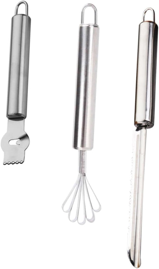 Happyyami Stainless Steel Fruit Peeler Set 3 Pcs Lemon Zester Pineapple Grater and Kitchen Grater Adjustable Kitchen Cutting Tool for Home Chefs