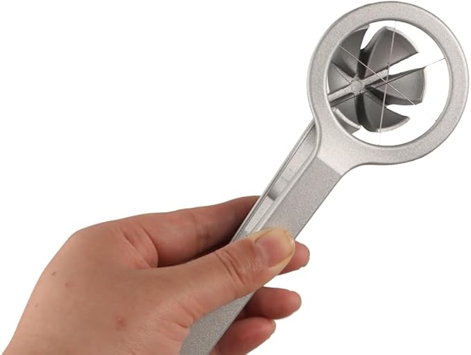 Stainless Steel Egg Cutter,Boiled Egg Cutter Splitter,Manual Egg Cutter with Handle,Multi-functional Egg Slicer,Portable Egg Splitter