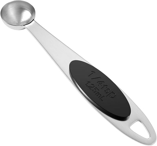 1PCS 1/4Tsp(1.25ml) Single Magnetic 18/8 Measuring Spoon, 304 Stainless Steel Individual Measure Scoop Only for Baking & Cooking, Metal Kitchen Gadgets Essentials
