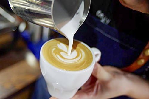 Milk Frothing Pitcher 12oz Stainless Steel Pitcher Perfect for Latte Art,Espresso Maker,Cappuccino Maker-18/8 Stainless Steel Milk Frother 350ml Steaming Pitcher Blue Color