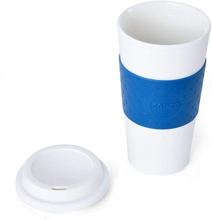 Copco Acadia 16 oz Travel Mug - Insulated Reusable Coffee Tumbler with Double-Walled Plastic, Leak-Proof Lid, BPA-Free - Portable Mug for Hot & Cold Drinks, Cup Holder Friendly (Blue) (Pack of 6)