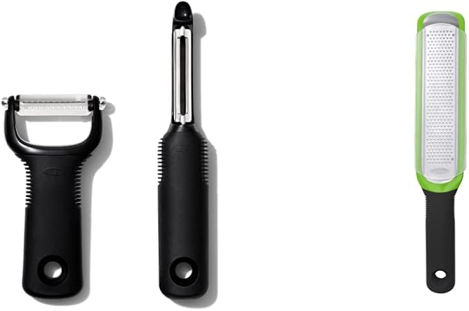 OXO Good Grips 2-Piece Peeler Set - Swivel and Julienne & Good Grips Etched Zester and Grater