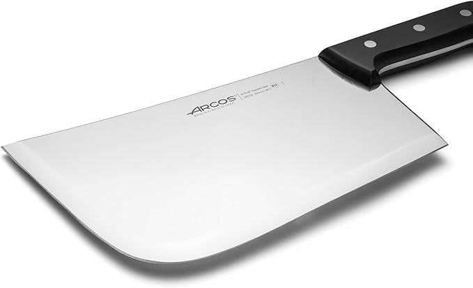 Arcos Cleaver Knife Butcher Knife - Nitrum Stainless Steel Blade 10" - Polyoxymethylene Handle (POM) in Black Color (7'') - Series Universal - Black Color