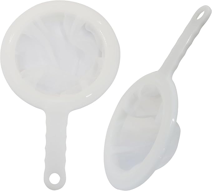 2Pcs Ultra Fine Mesh Strainer, Nylon Food Strainer Yogurt Mesh Sieve Plastic Colander, Mini Brine Shrimp Separation Net for Kitchen(100 Mesh)