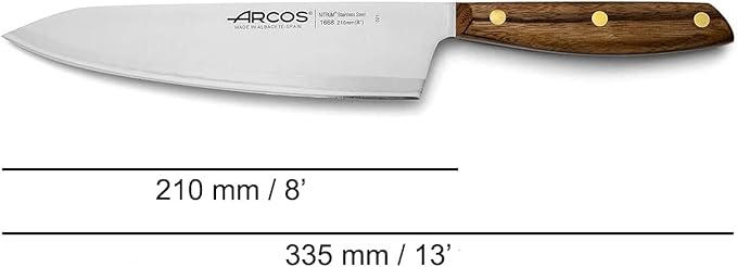 Arcos Nordika Series 3-Piece Professional Knife Set - High Precision Nitrum Stainless Steel Blades, FSC-Certified. 100% Natural Ovengkol Wood Handles