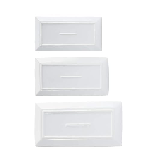 Amazon Basics 3-Piece Porcelain Serving Platters, Oven Safe, for Entertaining, Appetizer, Dinner, Dessert, 12.75 inch, 11 inch, 10 inch, White
