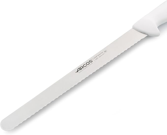 Arcos Pastry Knife/Cake Knife 12 Inch Nitrum Stainless Steel and 300 mm Blade.Ergonomic Polypropylene Handle. Allows easy dividing, cutting and serving of cake bases. Series 2900. Color White