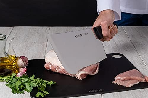 Arcos Cleaver Knife Butcher Knife - Nitrum Stainless Steel Blade 10" - Polyoxymethylene Handle (POM) in Black Color (7'') - Series Universal - Black Color