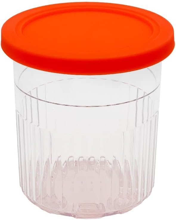 Ice Cream Pint Containers,Compatible with Ninja NC501 CREAMi Deluxe 11-in-1 Ice Cream & Frozen Treat Maker and model:NC500, NC501, NC501H, NC501HBL and NC504HGN.(Pink/Orange/purple/coffee)