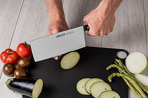 Arcos Cleaver Knife 8 Inch Nitrum Stainless Steel and 200 mm blade. 400 gr. Prolonged and heavy use. Ergonomic Polyoxymethylene POM Handle. Series Universal. Color Black