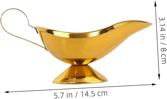 Multi-Functional Stainless Steel Gravy Boat with Thickened Design for Serving Sauces Dressings and Gravy for Home Dining and Entertaining