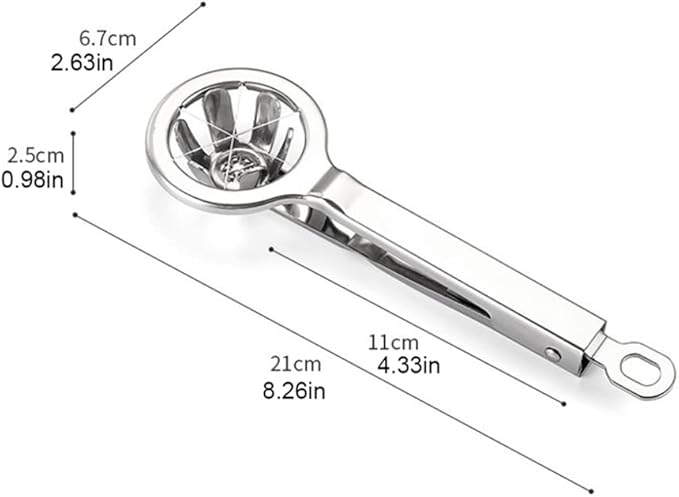 Egg Slicer Wedger Egg Cutter Hard Boiled Eggs Divider Stainless Steel Fruit Slicer 6-Equal Multifunctional Egg Cutter Strawberry Slicer Dishwasher