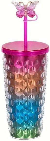 9Pcs Butterfly Straw Topper, 10mm (0.39inch) Silicone Covers for Stanley Cup, Colorful Butterfly Caps for 40 Oz & 30 Oz Accessories, Straw Tips Lids