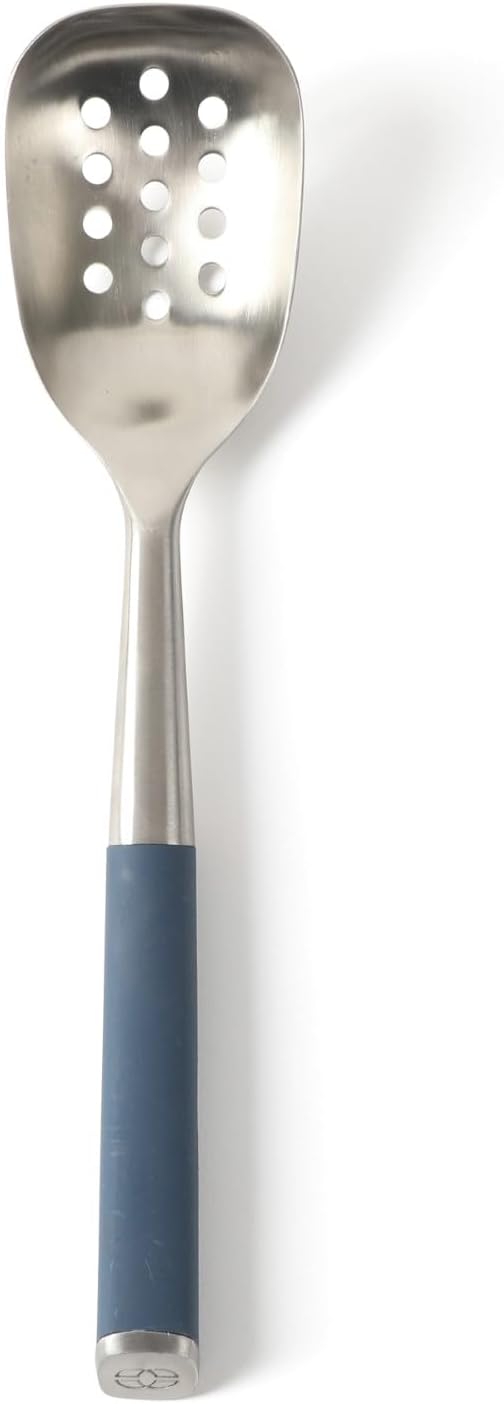 Calphalon Edge Stainless Steel Slotted Kitchen Spoon - Navy Blue