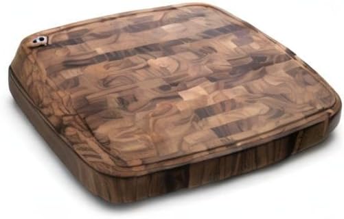 Ironwood Gourmet Acacia Wood Cutting Board With Juice Channel, Carolina Thick Square Chopping Board, 18"