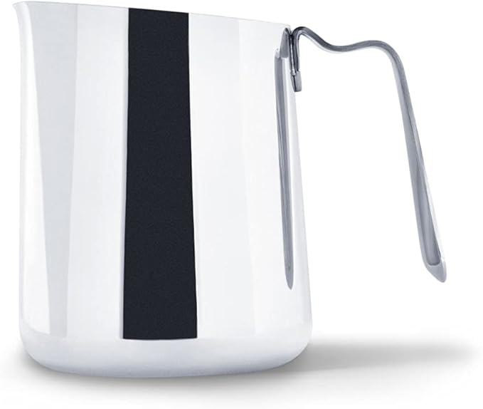 Fellow Eddy Steaming Pitcher - Milk Frother Pitcher with Fluted Spout, Premium Barista Tools for Precision Latte Art, 18/8 Stainless Steel, Polished, 12oz Jug