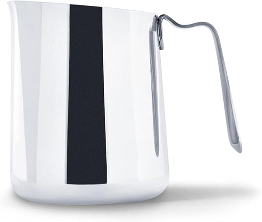 Fellow Eddy Steaming Pitcher - Milk Frother Pitcher with Fluted Spout, Premium Barista Tools for Precision Latte Art, 18/8 Stainless Steel, Polished, 12oz Jug