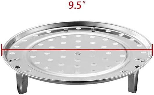 9.5-inch Dia Stainless Steel Steamer Rack with Removable Legs Vegetable Steamer Basket for Pot Steaming Baking