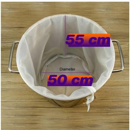 Nut Milk Bag - Big 12"X8" Commercial Grade - Reusable Almond Milk Bag & All Purpose Food Strainer - Fine Mesh Nylon Cheesecloth & Cold Brew Coffee Filter (2XL55x50cm+Base1pc, 1 Set)