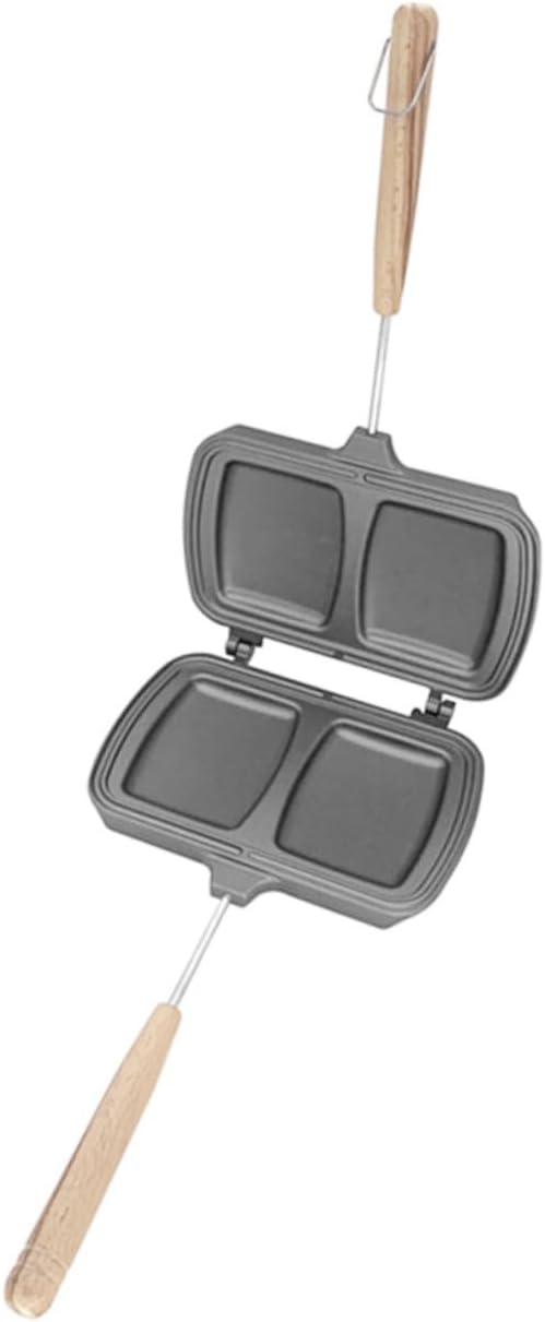 Breakfast Sandwich Maker Double Sided Non Stick Frying Pan Stovetop Press for Cooking Sandwiches Waffles Eggs and More Ergonomic Handle for Easy Use for Outdoor and Indoor Cooking