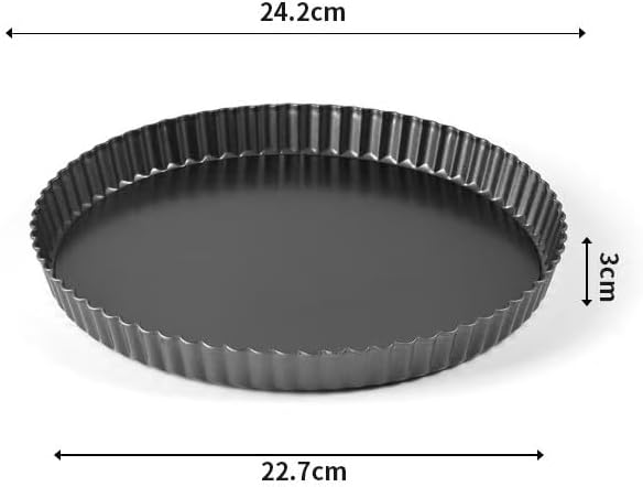 MLHpeak 2 Pack Tart Pan 9 Inch Tart Pan with Removable Bottom, 1.1 Inch Deep Baking Pan