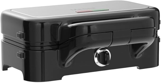 3-in-1 Belgian Waffle Maker 1200W, Breakfast Sandwich Maker & Waffle Iron with Removable Nonstick Plates, 5-Gear Temperature Control, Cool Touch Handle, Easy to Clean for Family Breakfast