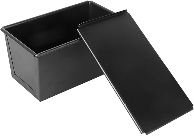 Zerodeko Non-stick Iron Loaf Pan with Cover 600g Capacity Baking Mold Bread Pan for Home Baking Toast Box