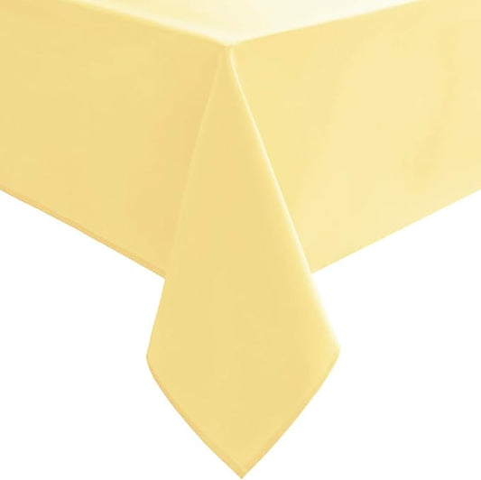 Hiasan Light Yellow Tablecloth Square - Waterproof and Wrinklr Resistant Washable Polyester Fabric Table Cloth for Dining Room and Outdoor Use, 30 x 30 Inch