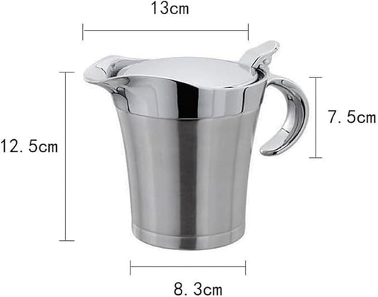 Double Insulated Gravy Boat – Stainless Steel Sauce Jug with Hinged Lid