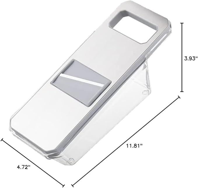 Adjustable Mandoline Food Slicer for Kitchen, Hand Safe Vegetable Shredder with 6 Blades, Vegetable, Potato,Carrot, Onion Stainless Steel Cutter with Anti Slip Pad, Hand Protector (Galaxy Grey, 6