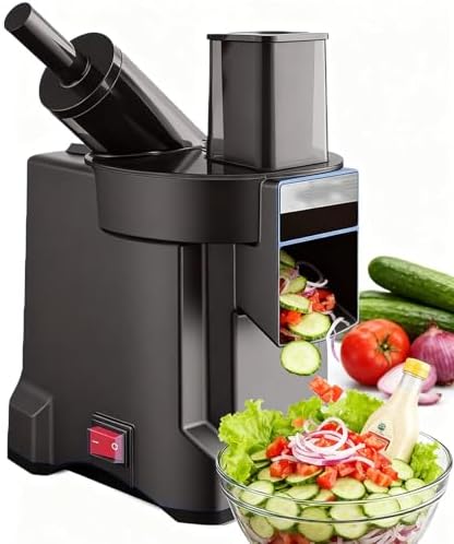 Electric Vegetable Chopper, 100W Multi-Function Food Processor, Dicer & Slicer with Wide-Mouth Feed Chute - Versatile 4-in-1 Kitchen Tool for Quick Veggie Prep