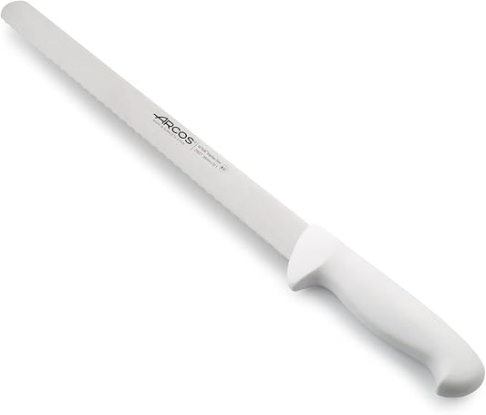 Arcos Pastry Knife/Cake Knife 12 Inch Nitrum Stainless Steel and 300 mm Blade.Ergonomic Polypropylene Handle. Allows easy dividing, cutting and serving of cake bases. Series 2900. Color White