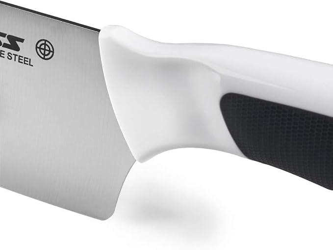 Zyliss Cheese Knife – Stainless Steel Blade with Non-Stick Holes & Forked Tip for Serving – Cuts Soft, Semi-Soft & Firm Cheeses – Gray & White Handle – 4.5"