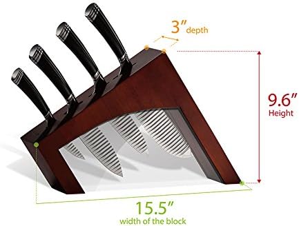 Casaware 5pc Knife Block Set (All Purpose, Chef, Serrated Utility, Paring, Knife Block) (Espresso)