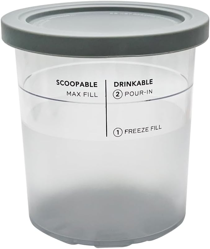 XL Family Size Ice Cream Pint Container, Compatible with Ninja NC501 CREAMi Deluxe 11-in-1 Ice Cream & Frozen Treat Maker Model NC500/NC501/NC501H/NC501HBL/NC503HGN