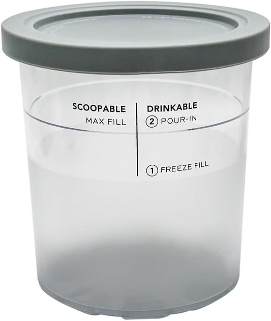 XL Family Size Ice Cream Pint Container, Compatible with Ninja NC501 CREAMi Deluxe 11-in-1 Ice Cream & Frozen Treat Maker Model NC500/NC501/NC501H/NC501HBL/NC503HGN