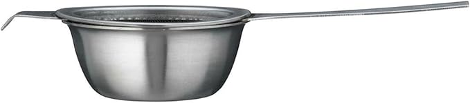 Fine Mesh Strainer with Long Handle, Stainless Steel Mini Tea Strainer with dripping bowl, for Straining Teas and Cocktails or Sifting Flour, Sugar, Spices, and Herbs(Silver)