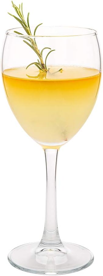 Restaurantware Cascata 11 Ounce White Wine Glasses Set Of 6 Tempered White Wine Glasses - Chip-Resistant Fine-Blown Stemmed Wine Glasses Dishwasher-Safe Stemware For Red Or White Wines