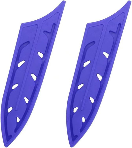 XYJ 2pcs/set Safety Knife Covers Sleeves Knives Edge Guard, Universal Knife Sheath, Utility Ceramic Knife Case Blade Guards Protector Blue Kitchen Knife Cover Sleeve (For 5'' Ceramic Knife)