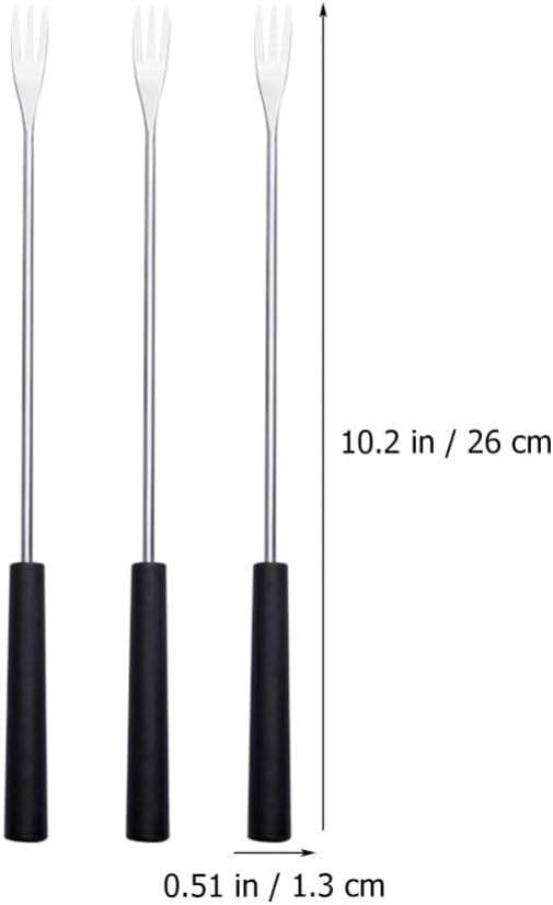 Kichvoe 12Pcs Stainless Steel Fondue Forks - Long Handle Chocolate Forks, Cheese Fondue Dipping Tool, Fruit Dessert Sticks for Chocolate Fountain, BBQ, Marshmallows, and Cheese, 10.23inch