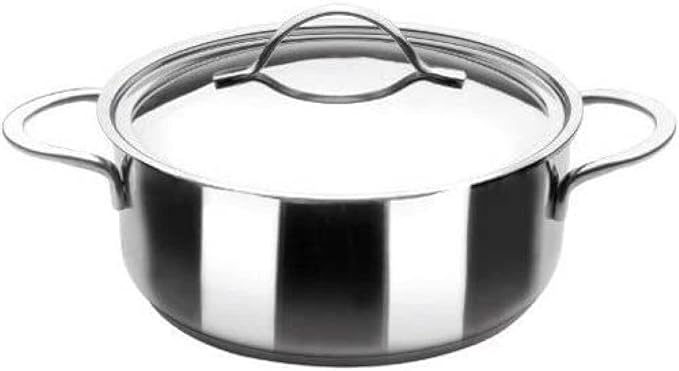 IBILI Noah Casserole with Lid, 26 cm, 18/10 Stainless Steel, Suitable for Induction Hobs