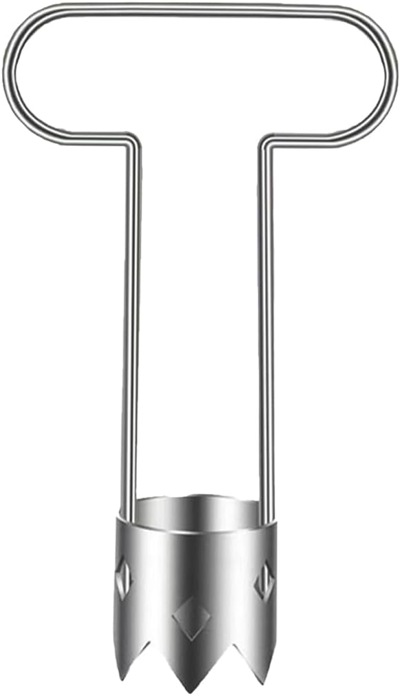 Red Bell Pepper Corer with T Handle, Stainless Steel Seed Remover for Bell Peppers Chili, Easy Vegetable Coring Tool for Kitchen Prep