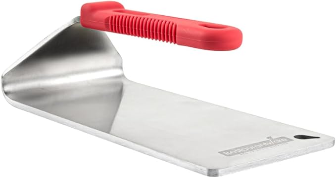 Restaurantware Met Lux 8.5 x 4.3 Inch Steak Press 1 Heavy-Duty Grilling Weight - 2.8 Pounds Flat Bottom 18/8 Stainless Steel Meat Press Dishwashable With Removable Silicon Handle